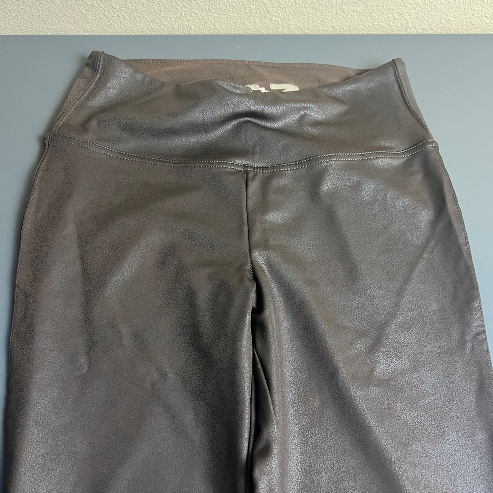 Seven7 Chocolate Brown Faux Leather Leggings Size Medium